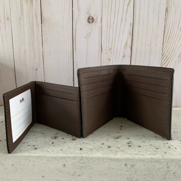 NWT COACH COMPACT ID WALLET IN SPORT CALF LEATHER - Picture 4 of 6